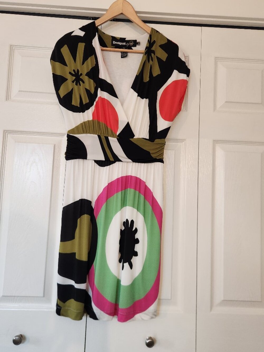 Desigual Circle Abstract Retro Printed Short Sleeve Dress